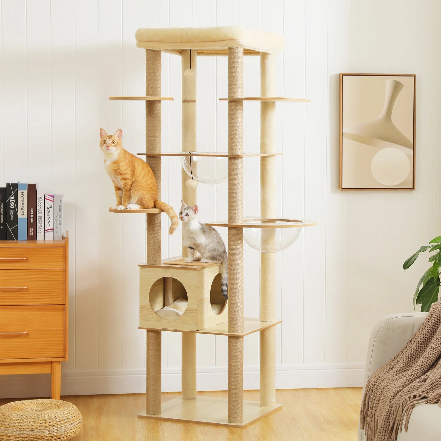 Multi-Level Cat Tree with Scratching Posts, Condo, Hammock & Top Perch