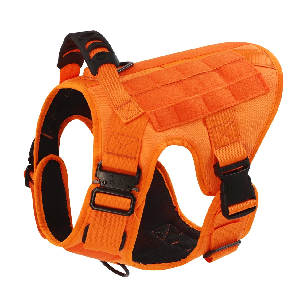 Military Tactical Dog Harness — Pink Camouflage Training Vest for Large & Medium Dogs