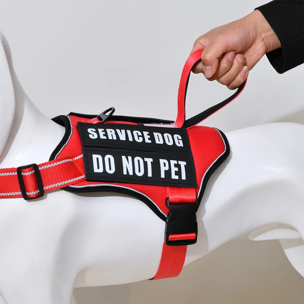 No-Pull Dog Harness with 4 Patches — Reflective Padded Vest for Medium & Large Dogs