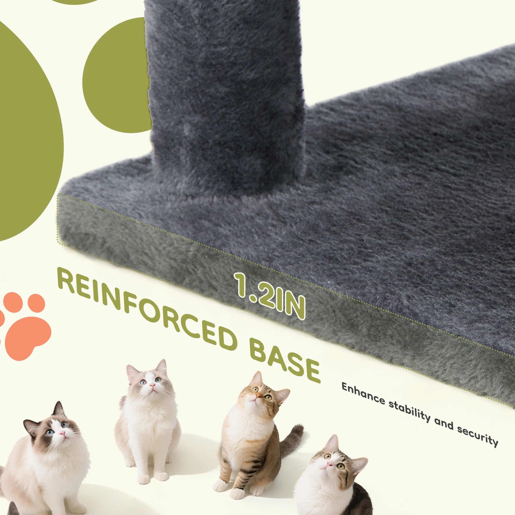 66-Inch Large Multi-Level Cat Climbing Tower with Condo & Sisal Scratching Posts
