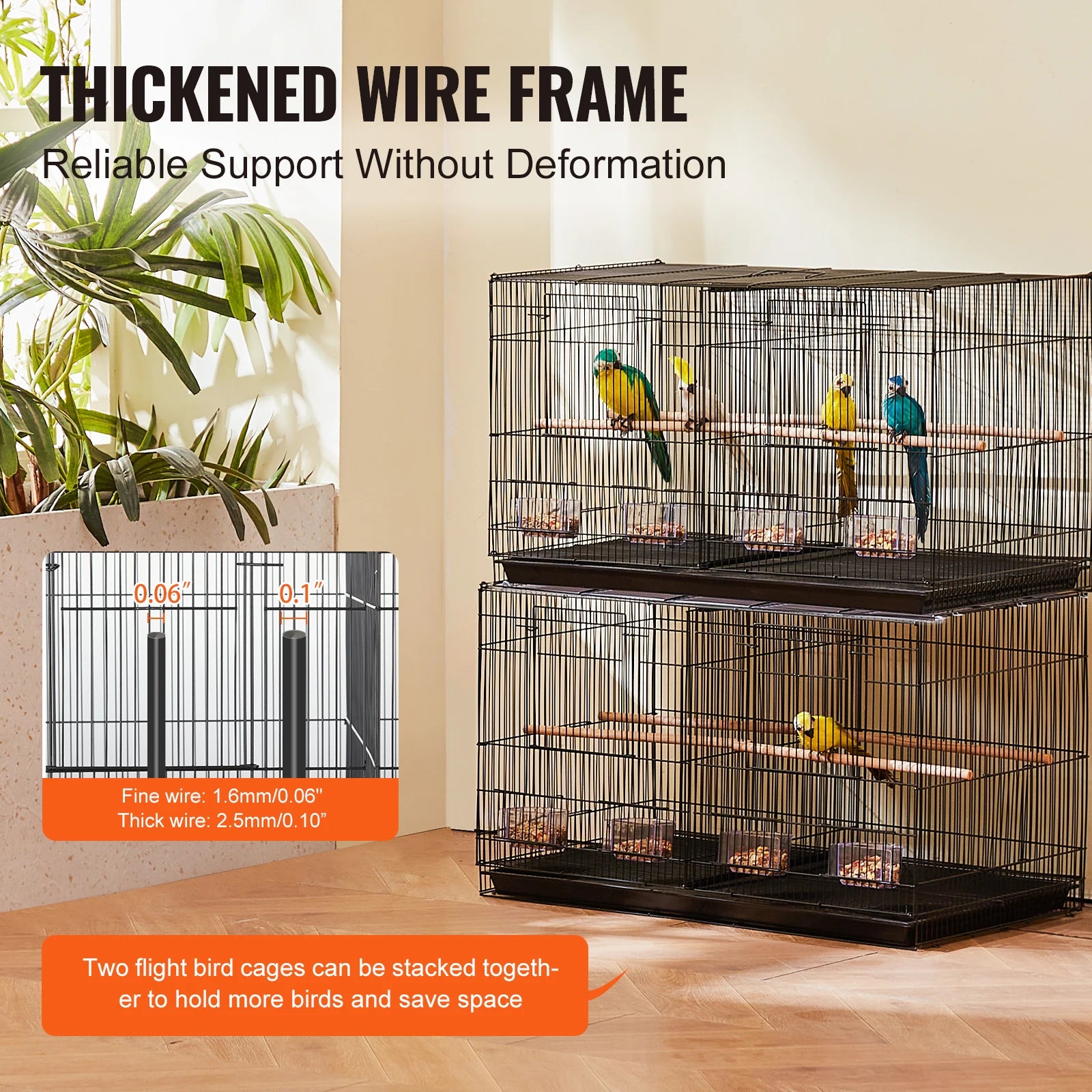 Stackable Bird Travel Cage with Handle & Perch