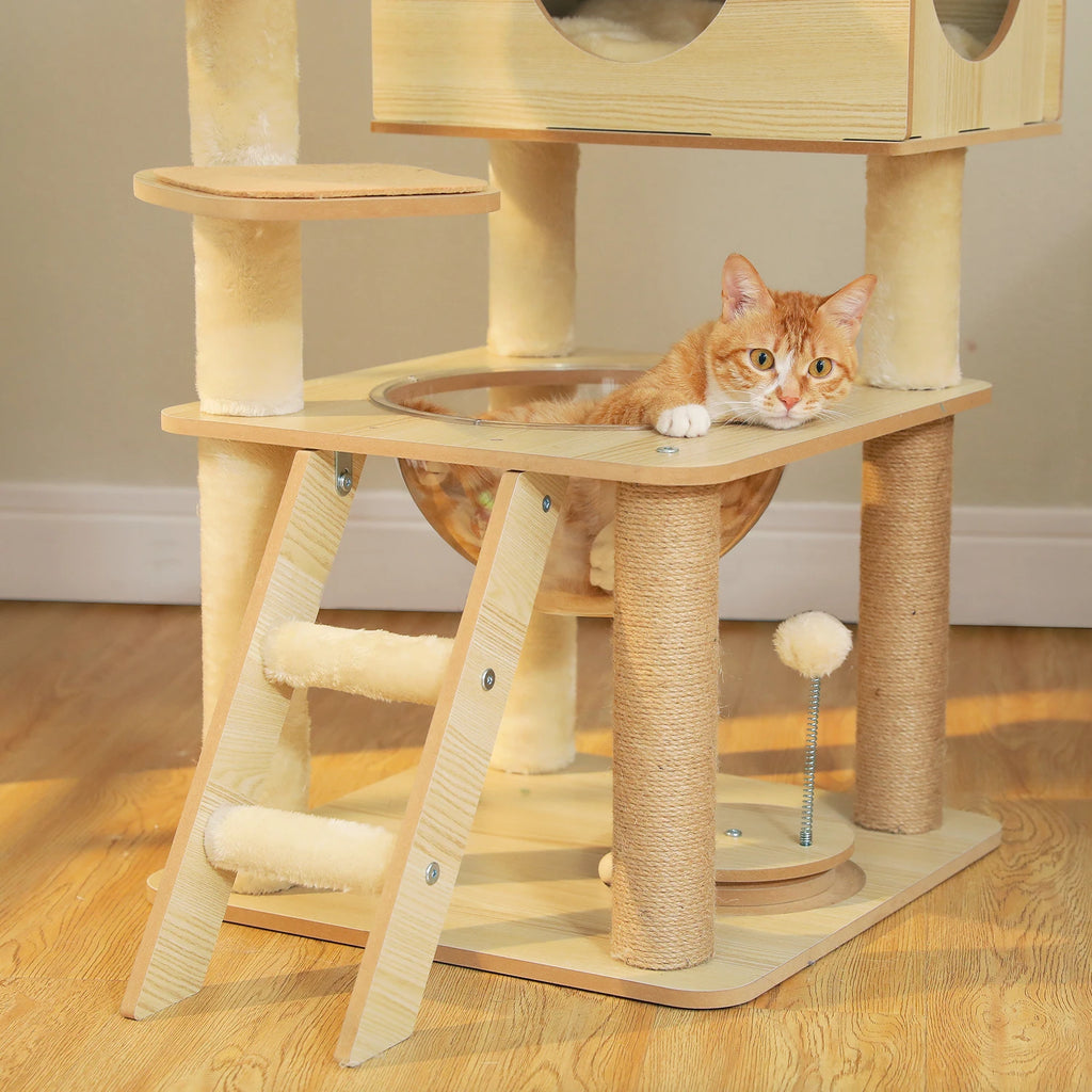 Multi-Level Cat Tree with Scratching Posts, Condo, Hammock & Top Perch
