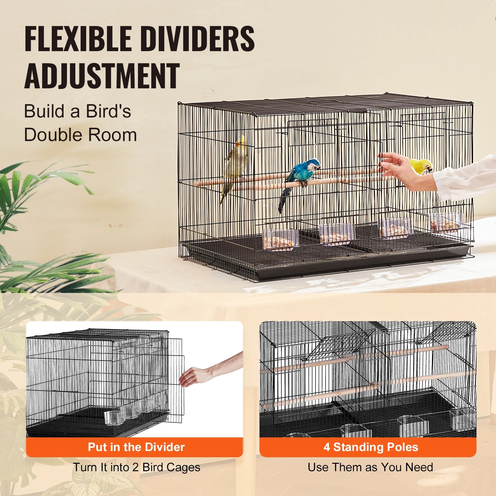 Stackable Bird Travel Cage with Handle & Perch