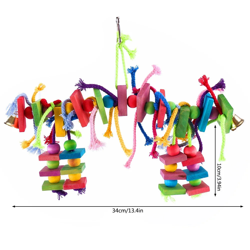 Wooden Parrot Foraging & Chewing Toy Set