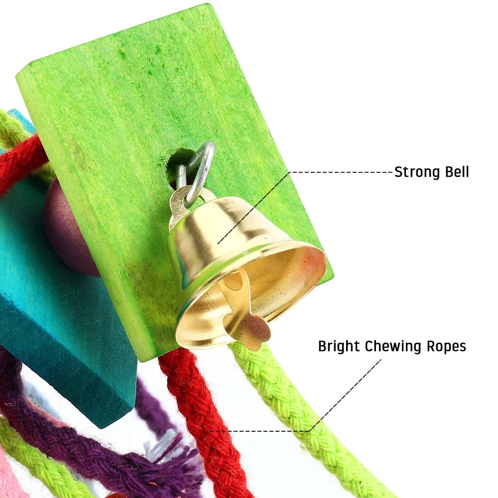 Wooden Parrot Foraging & Chewing Toy Set