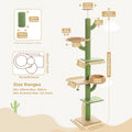 Cactus Cat Tree Tower — Floor-to-Ceiling with Sisal Scratching Post & Hammock