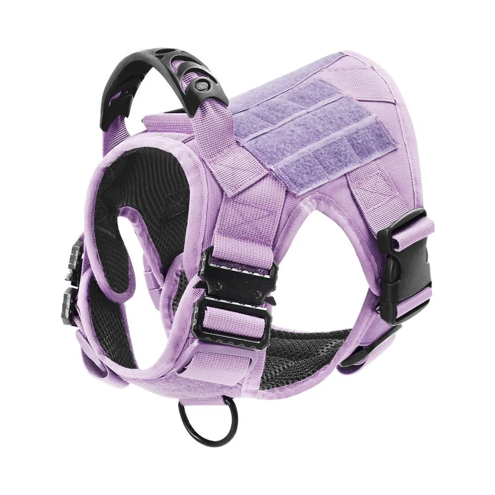 Military Tactical Dog Harness — Pink Camouflage Training Vest for Large & Medium Dogs
