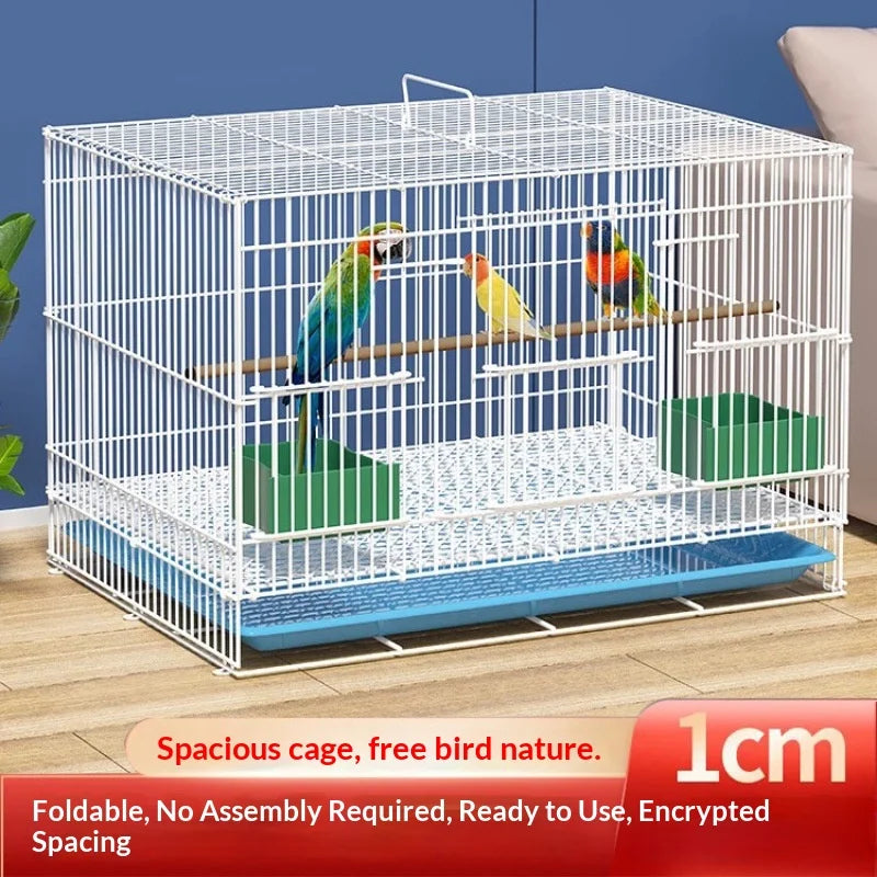 Large Metal Bird Cage with Removable Tray & Lockable Door