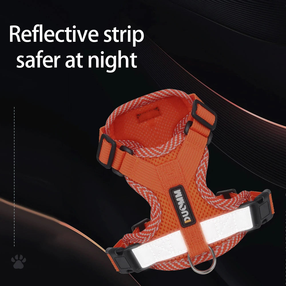 Breathable Mesh Cat & Dog Harness with Reflective Leash — Soft & Comfortable