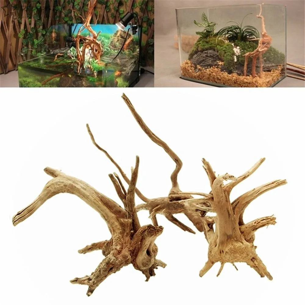 New Natural Wooden Fish Tank Decorations Plant Stum Tree Trunk Driftwood Tree Aquarium Fish  Landscaping Ornaments
