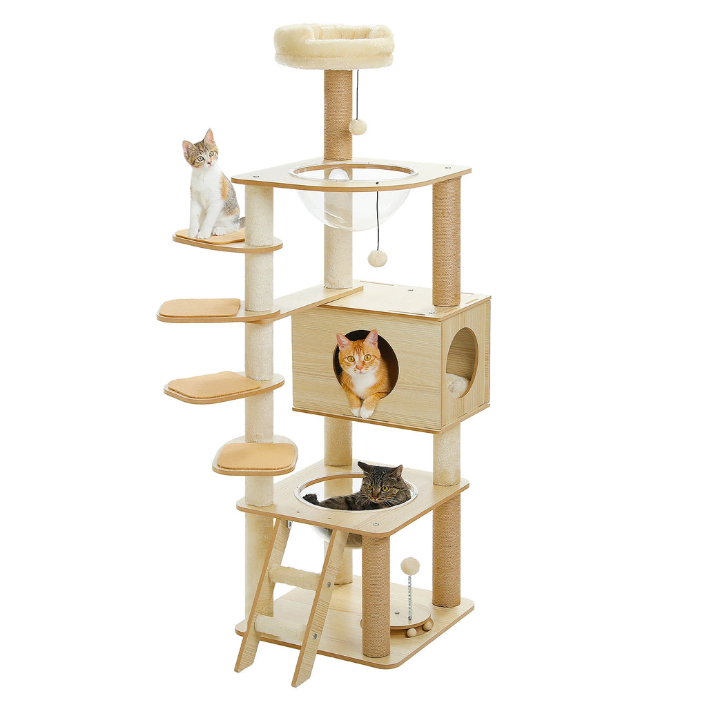 Multi-Level Cat Tree with Scratching Posts, Condo, Hammock & Top Perch