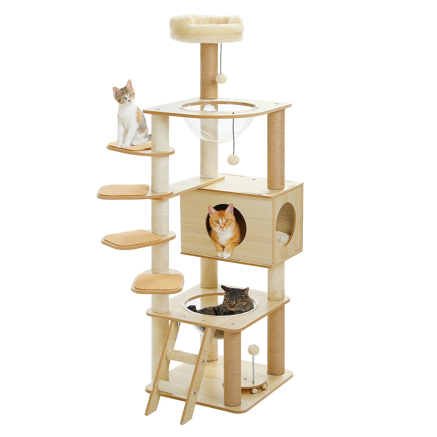 Multi-Level Cat Tree with Scratching Posts, Condo, Hammock & Top Perch