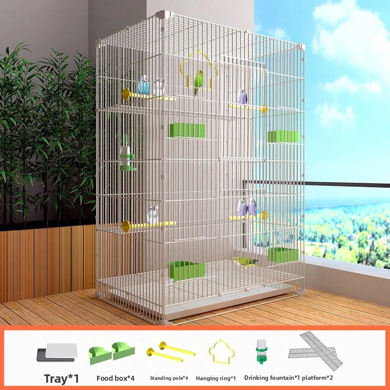 Giant Bird Cage for Parrots Cockatiels Pigeons and Rabbits Heavy Duty Metal Cage Home Use Large Capacity Easy Access Bird Cage