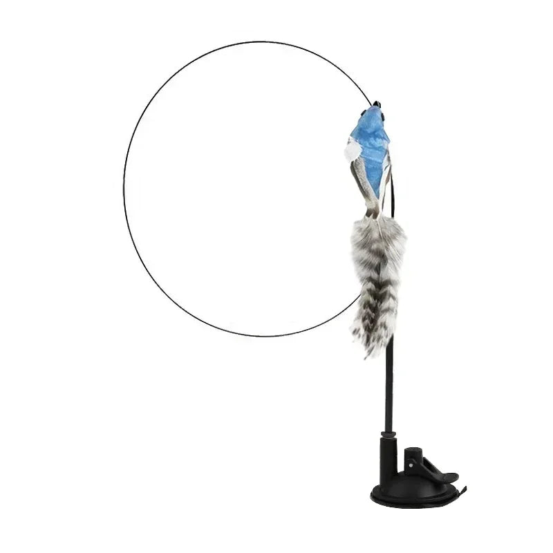 Simulation Bird Cat Toys Funny Interactive Peacock with Bell Cat Stick Toy for Kitten Playing Teaser Wand Toys Pet Cats Supplies