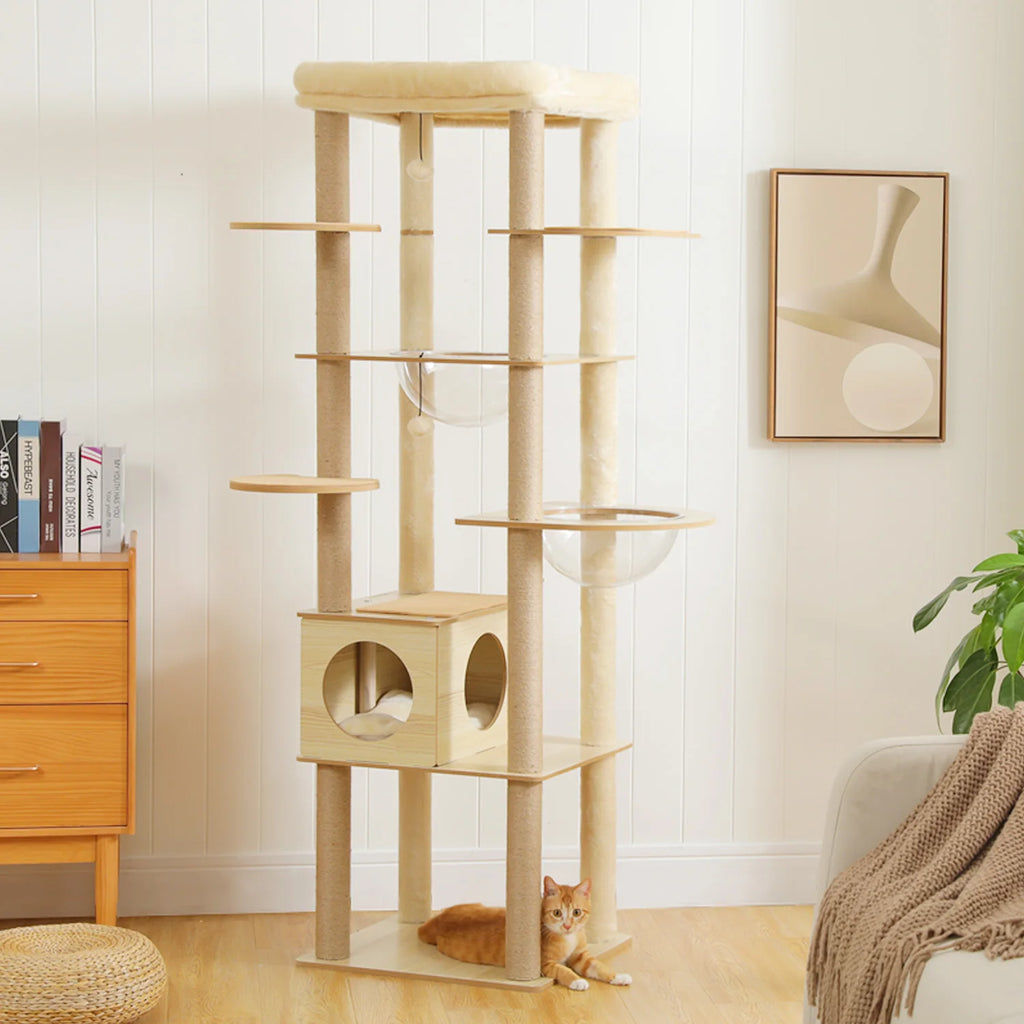 Multi-Level Cat Tree with Scratching Posts, Condo, Hammock & Top Perch
