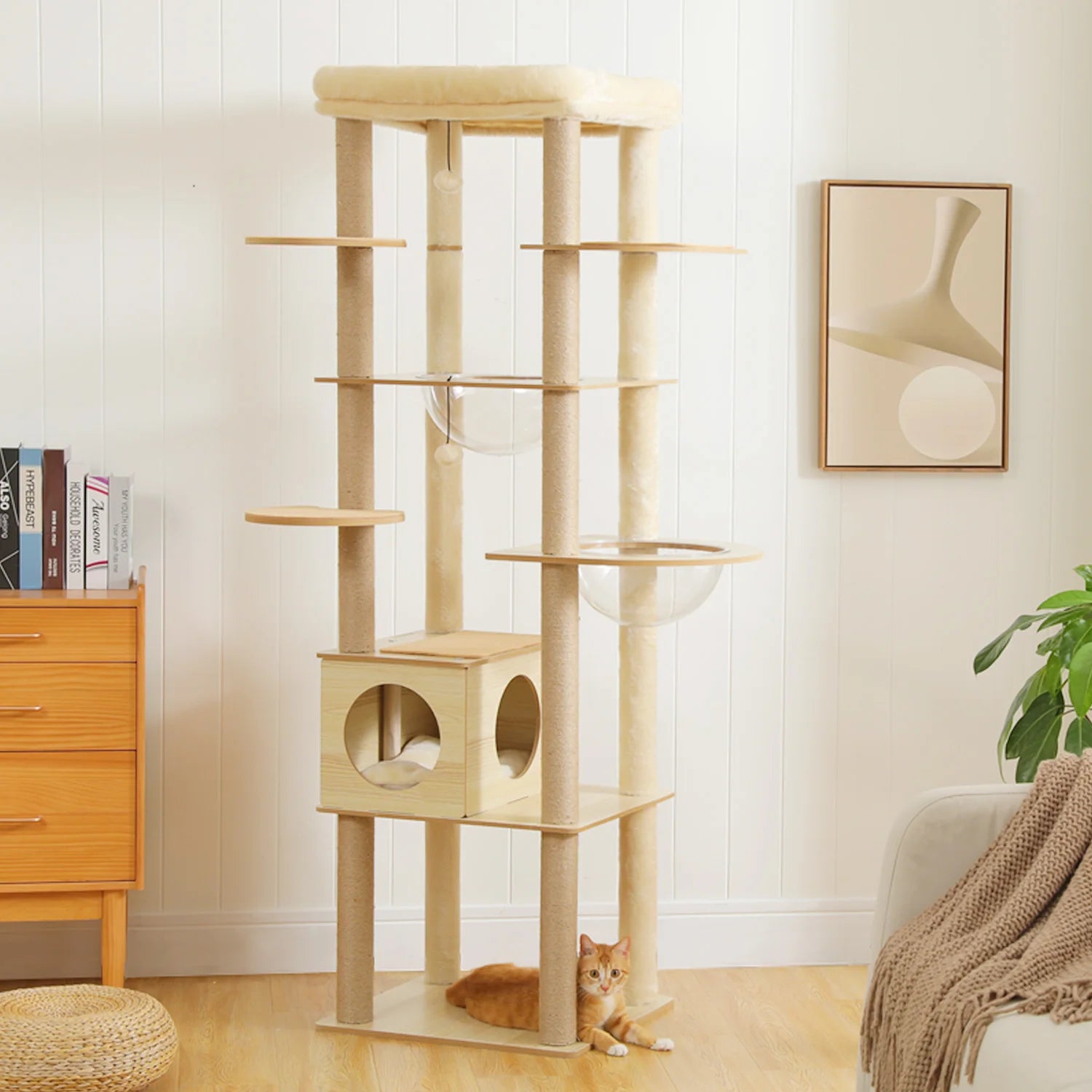 Multi-Level Cat Tree with Scratching Posts, Condo, Hammock & Top Perch