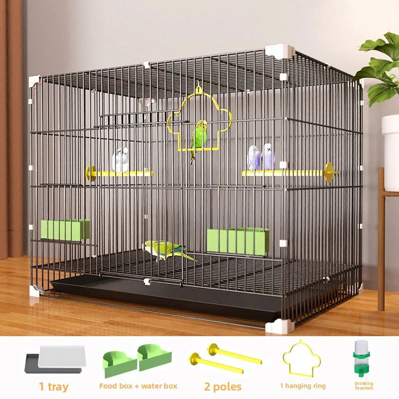Giant Bird Cage for Parrots Cockatiels Pigeons and Rabbits Heavy Duty Metal Cage Home Use Large Capacity Easy Access Bird Cage