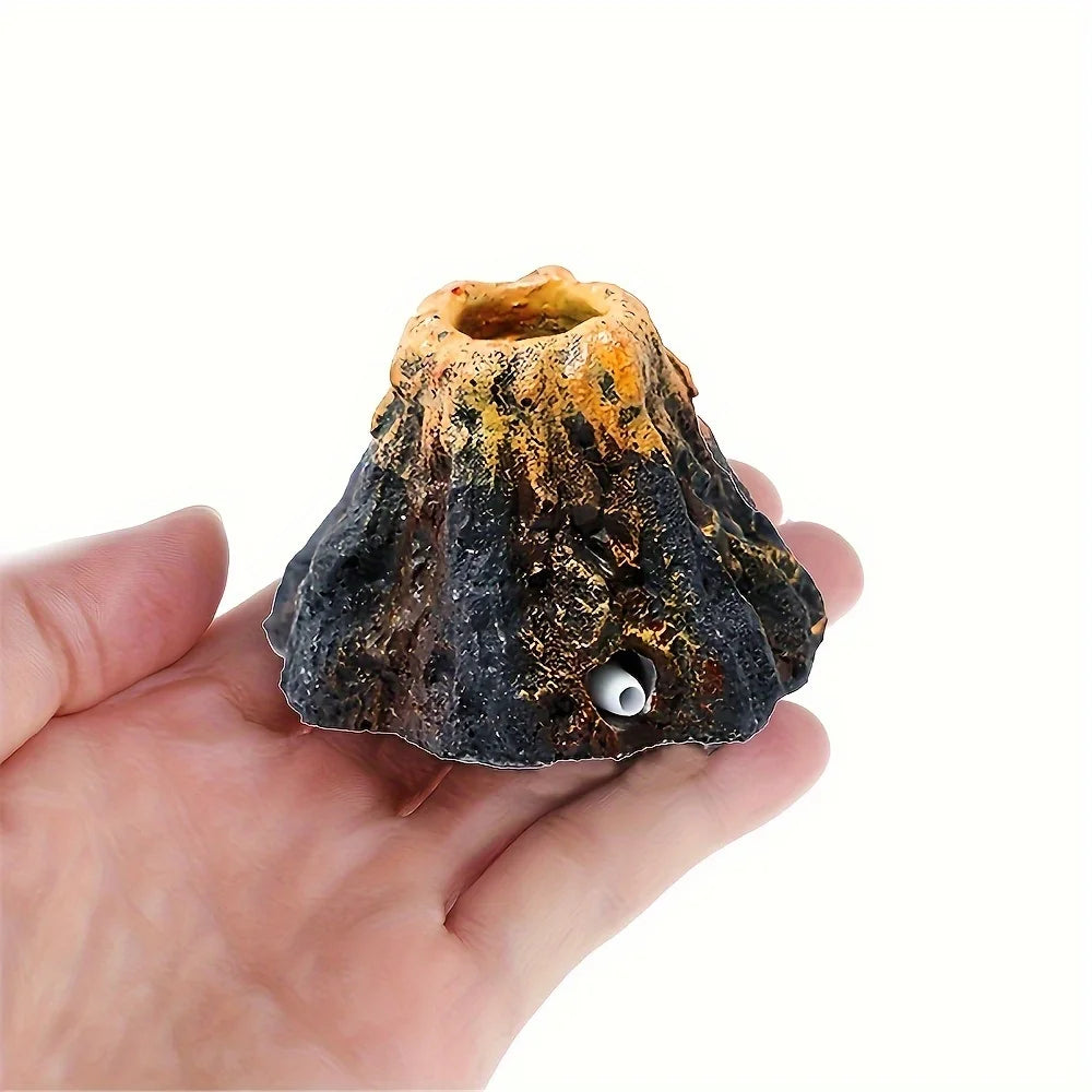 Fish Tank  Aquarium Volcano Shape Air Bubble Stone Oxygen Pump Decoration Ring Stone Tank Plate Air Pump Landscaping Decoration