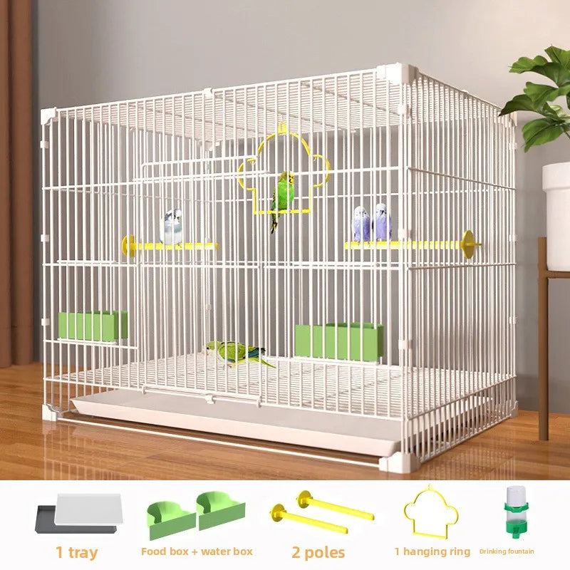 Giant Bird Cage for Parrots Cockatiels Pigeons and Rabbits Heavy Duty Metal Cage Home Use Large Capacity Easy Access Bird Cage