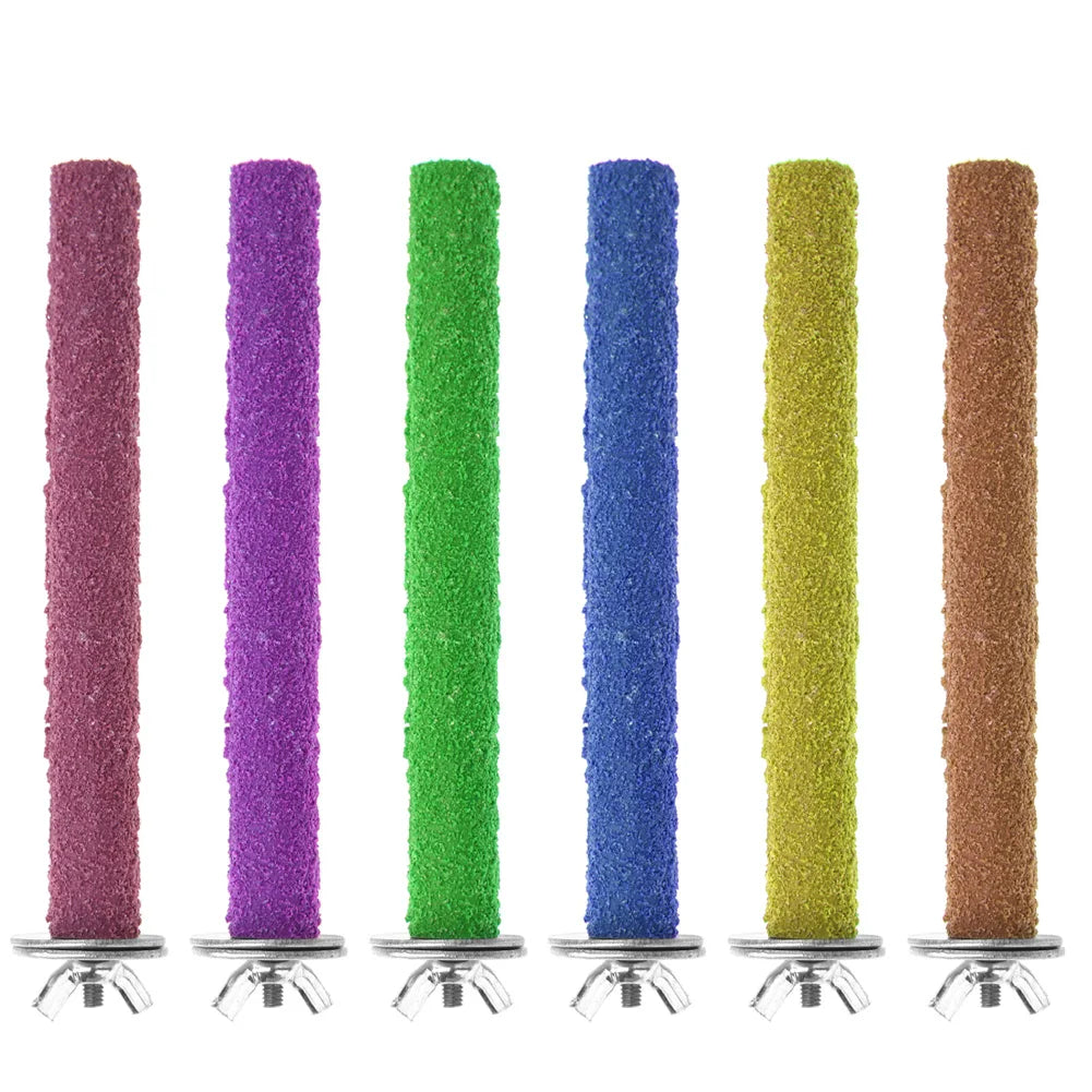 Colorful Pet Bird Chew Toys Cage Perches Stand Platform Bird Toy Paw Grinding Clean for Toys Parrot Bites Parakeet Pet Supplies