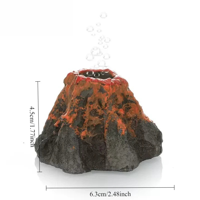 Fish Tank  Aquarium Volcano Shape Air Bubble Stone Oxygen Pump Decoration Ring Stone Tank Plate Air Pump Landscaping Decoration