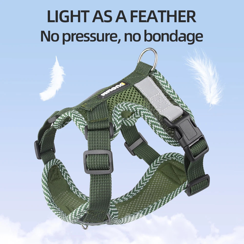 Breathable Mesh Cat & Dog Harness with Reflective Leash — Soft & Comfortable