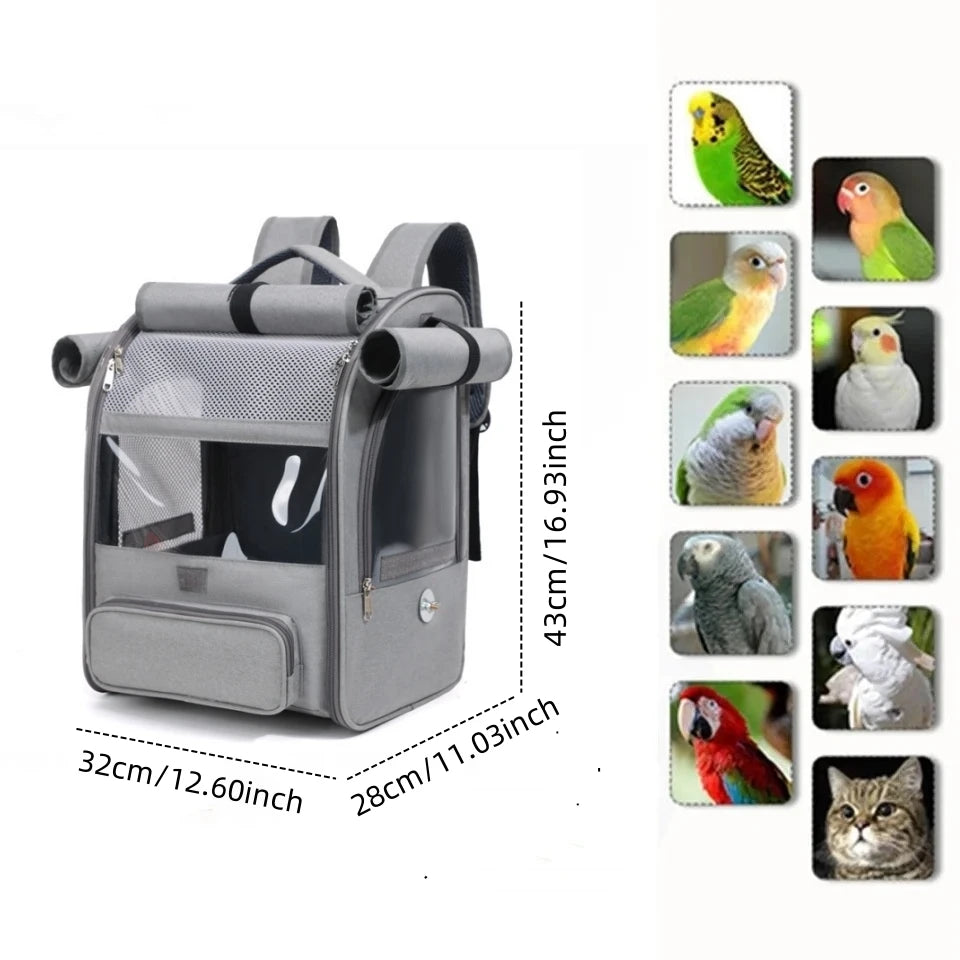 Portable Bird Carrier Bird Backpack Bag with Perch and Tray for Parrots Parakeets Cockatiels Pets Travel Large space Bird Cage