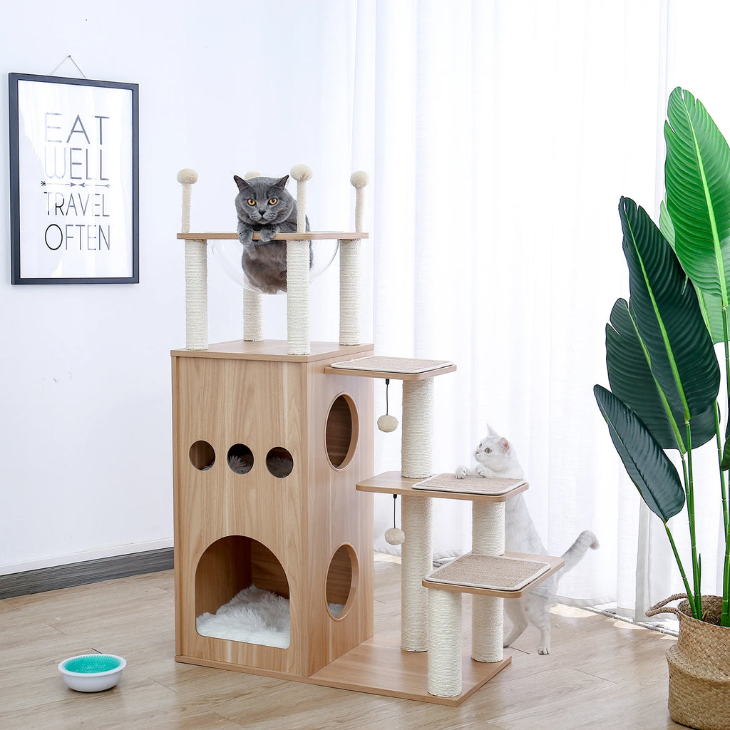 Multi-Level Cat Tree with Scratching Posts, Condo, Hammock & Top Perch
