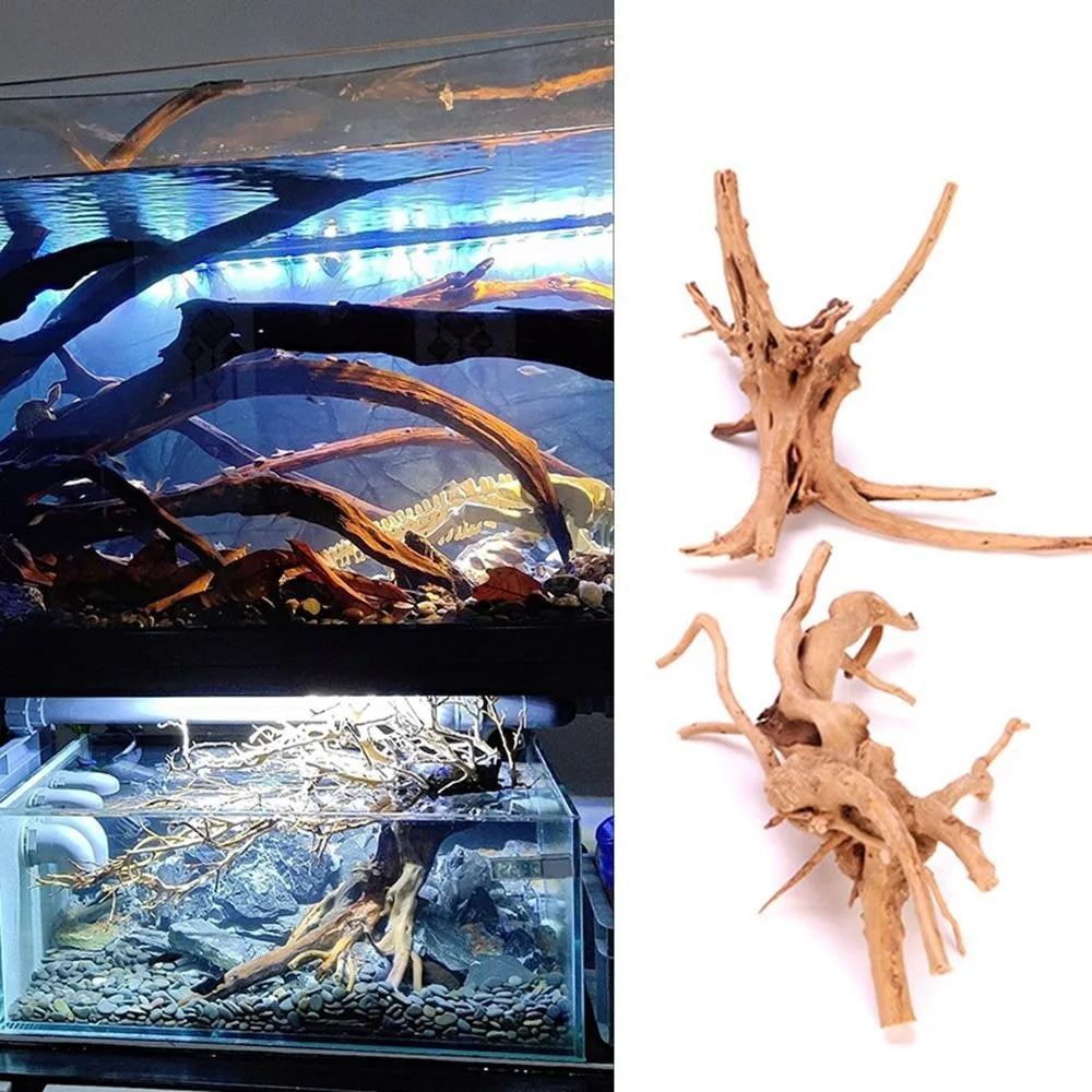New Natural Wooden Fish Tank Decorations Plant Stum Tree Trunk Driftwood Tree Aquarium Fish  Landscaping Ornaments