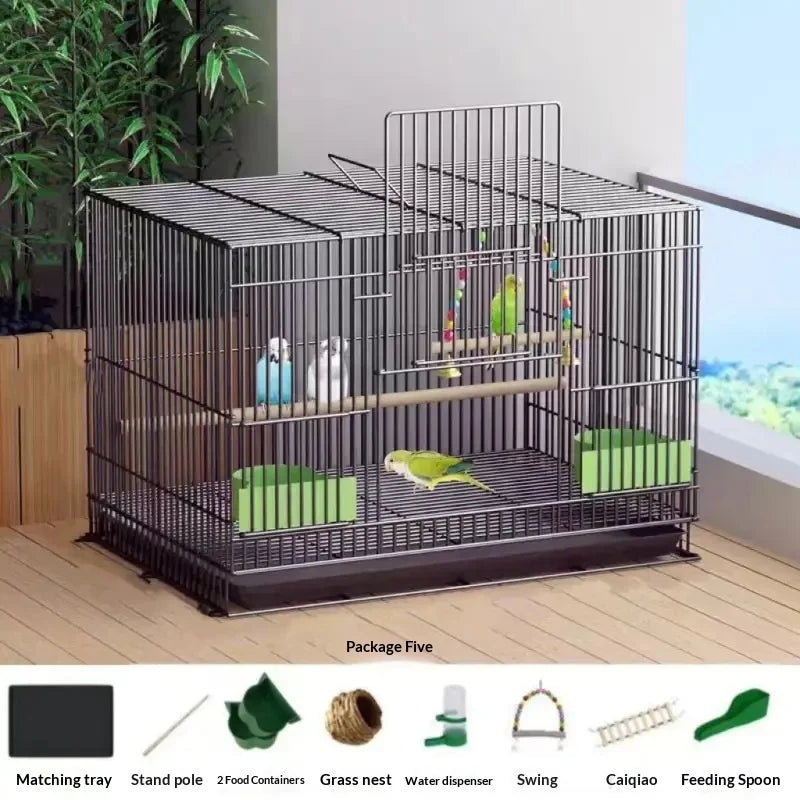 Large Metal Bird Cage with Removable Tray & Lockable Door