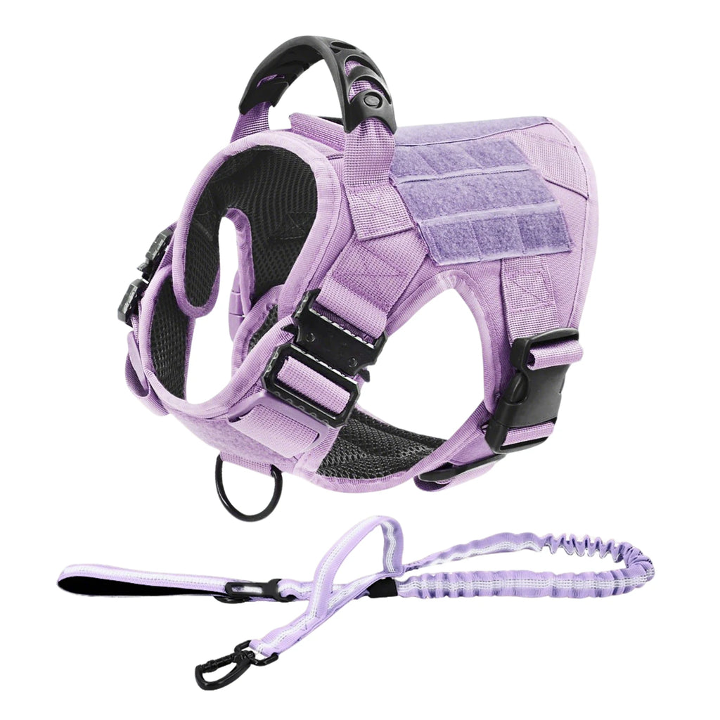 Military Tactical Dog Harness — Pink Camouflage Training Vest for Large & Medium Dogs
