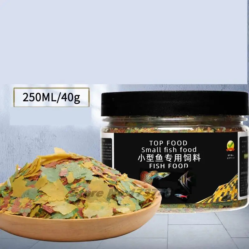 40g/100g Aquarium Fish Food Flakes For Tropical Goldfish Fish Ornamental Small Koi Marine Food Feeding Fish Supplies