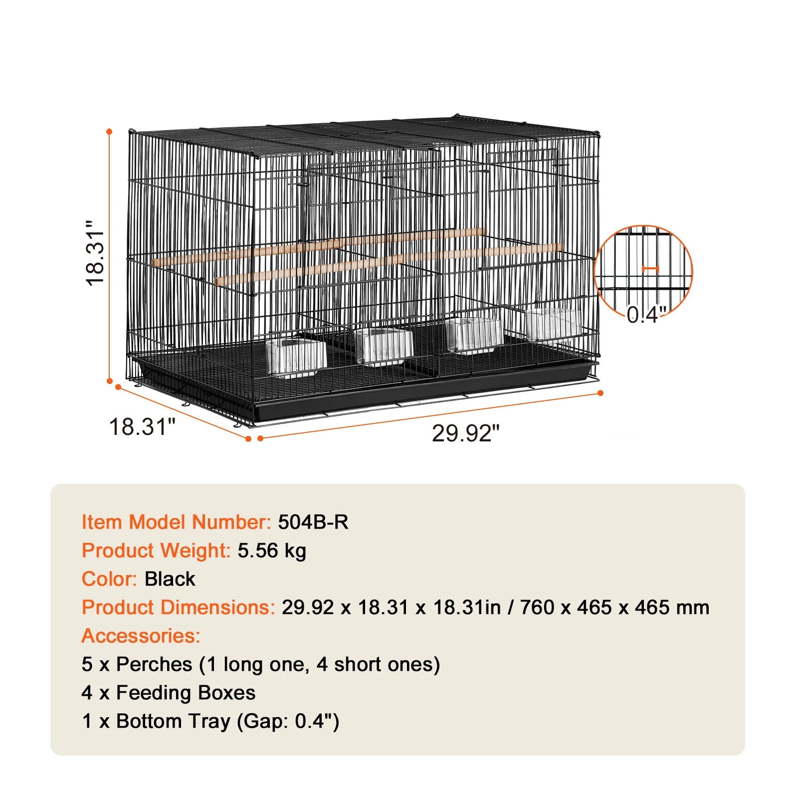 Stackable Bird Travel Cage with Handle & Perch
