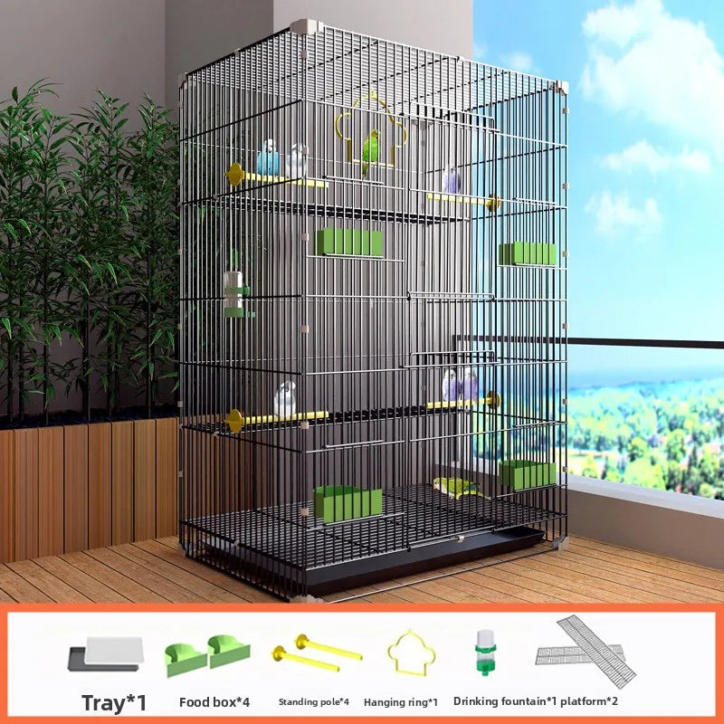 Giant Bird Cage for Parrots Cockatiels Pigeons and Rabbits Heavy Duty Metal Cage Home Use Large Capacity Easy Access Bird Cage