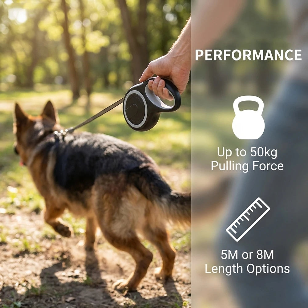 Retractable Dog Leash — Adjustable 5M/8M