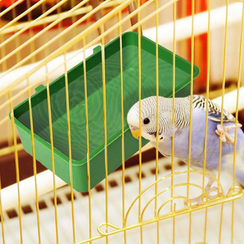 Bird Parrot Water Bath Tub Pet Bird Bowl Parrots Parakeet Birdbath Cage Hanging Small Parrot Cage Pet Bird Cage Accessories