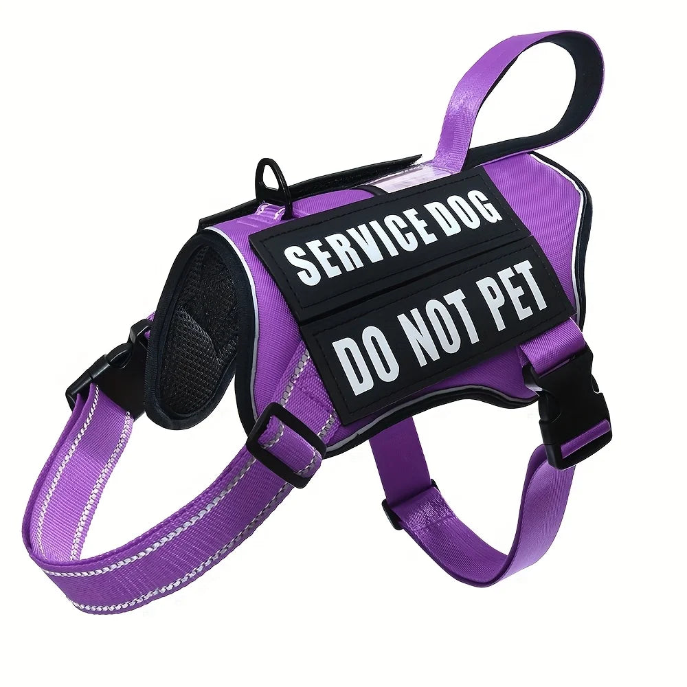 No-Pull Dog Harness with 4 Patches — Reflective Padded Vest for Medium & Large Dogs