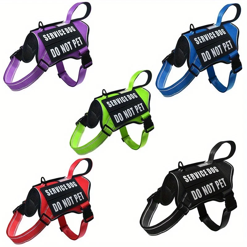 No-Pull Dog Harness with 4 Patches — Reflective Padded Vest for Medium & Large Dogs