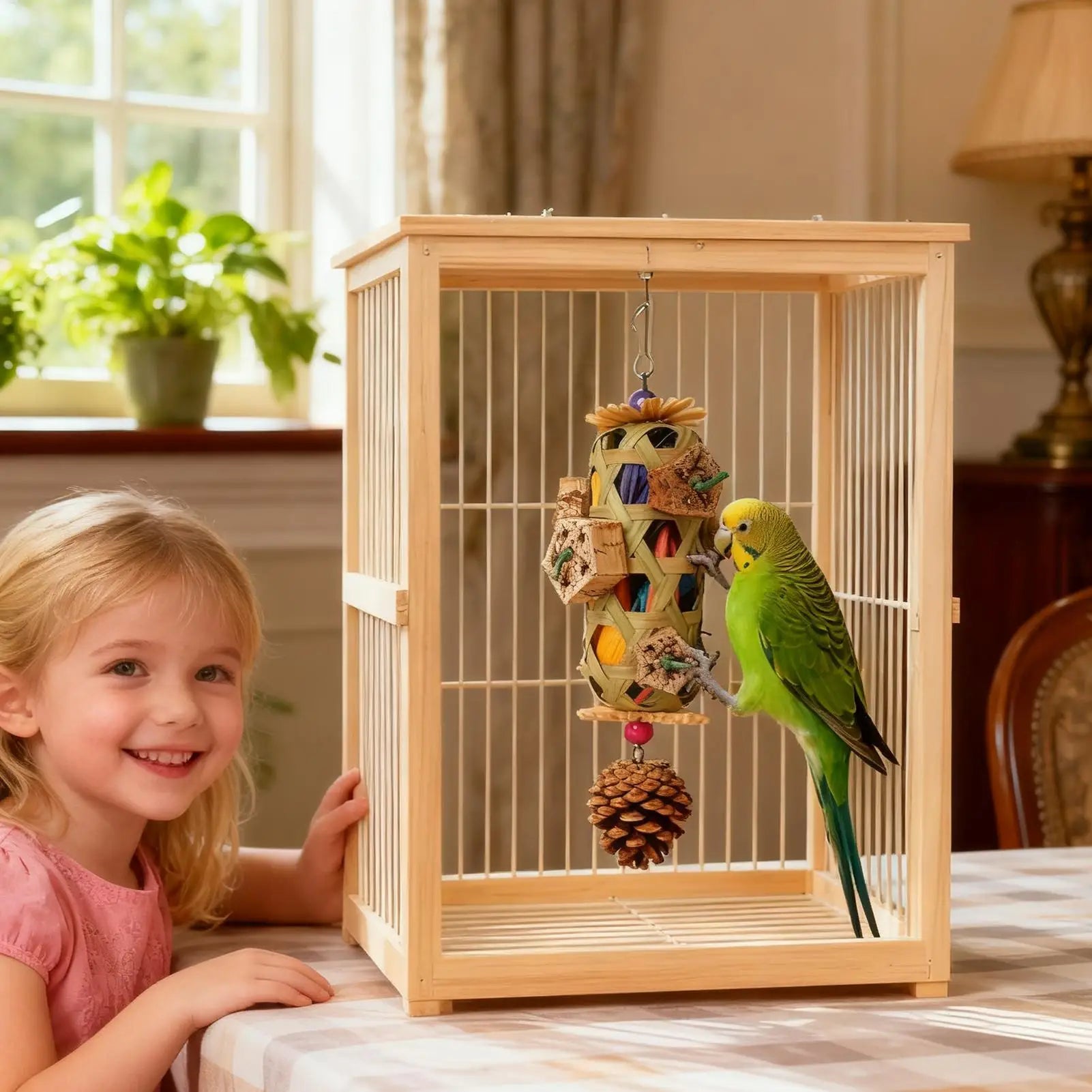 Bird Toys for Parrots Foraging Chew Pet Supplies Colorful Husk Parrot Toys for Mental Play Training Indoor Finches Lovebirds
