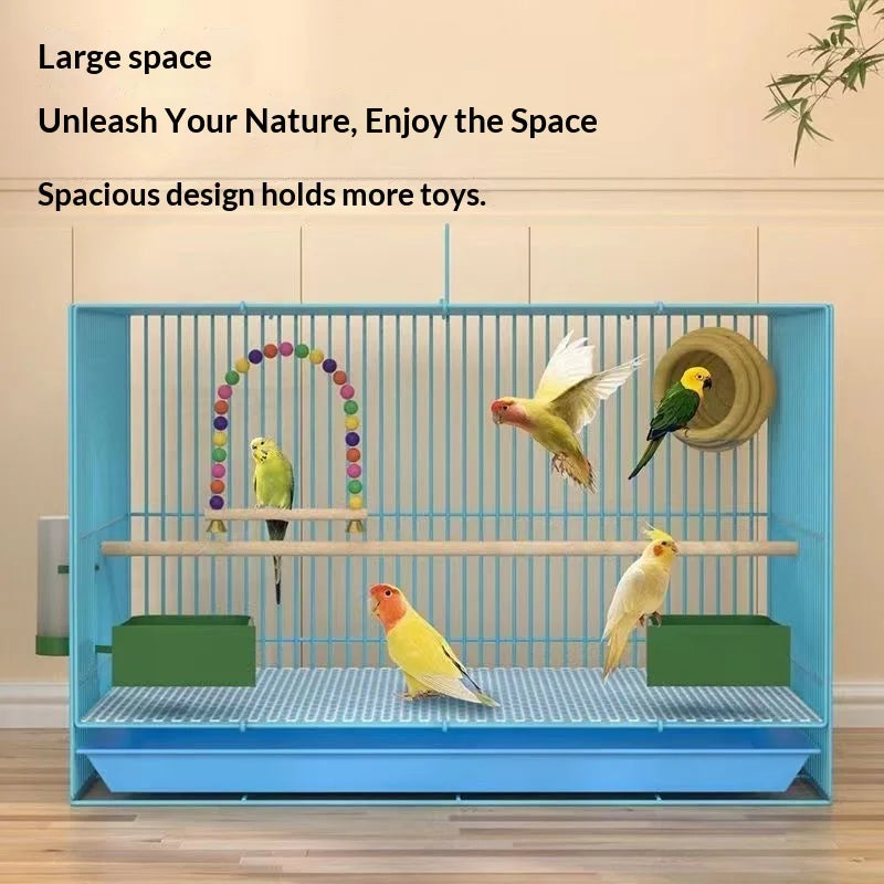 Large Metal Bird Cage with Removable Tray & Lockable Door