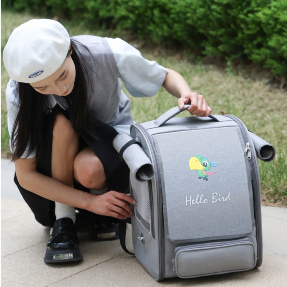 Portable Bird Carrier Bird Backpack Bag with Perch and Tray for Parrots Parakeets Cockatiels Pets Travel Large space Bird Cage