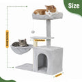 31-Inch Cat Tower with Scratching Posts, Jumping Platform & 2 Hanging Ball Toys