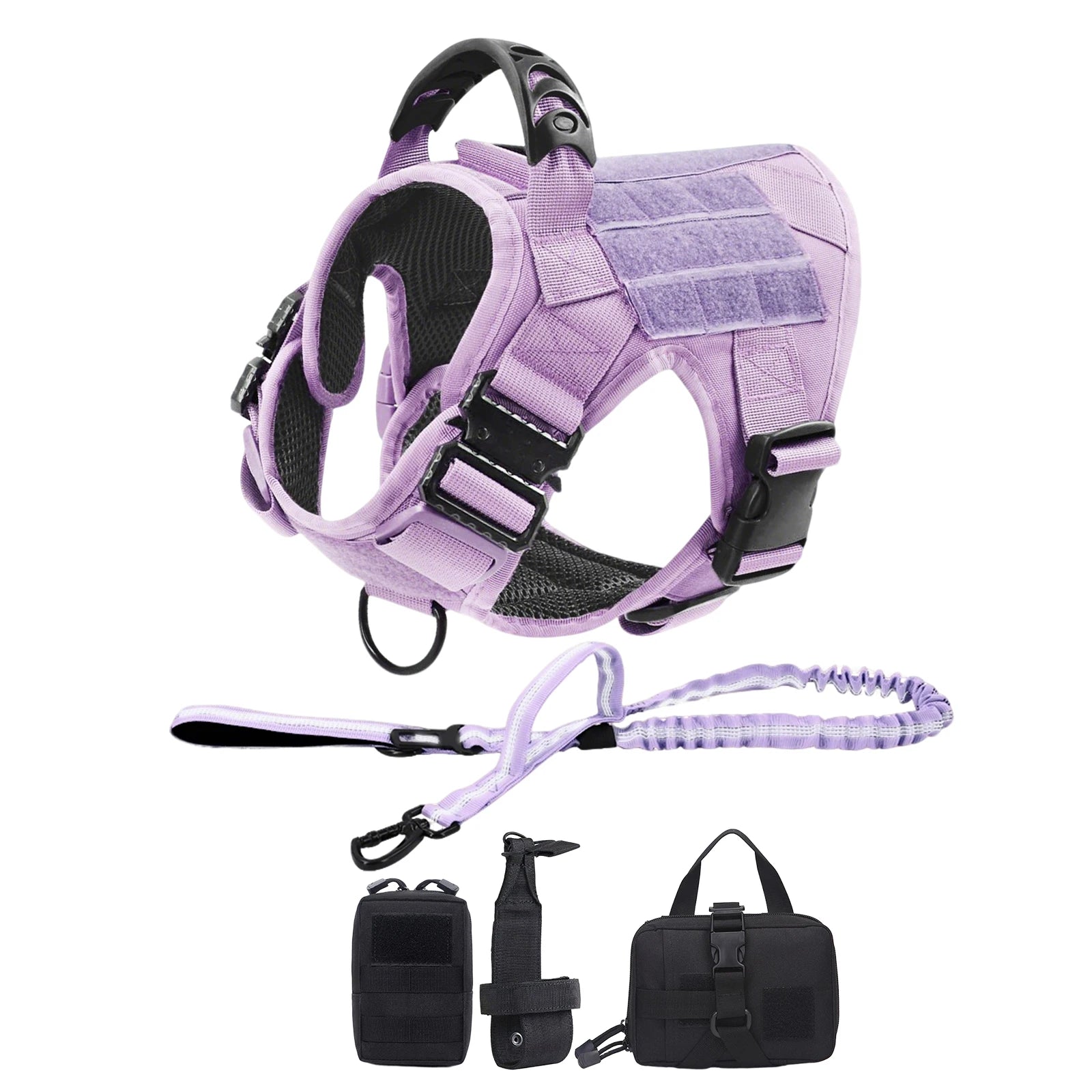 Military Tactical Dog Harness — Pink Camouflage Training Vest for Large & Medium Dogs