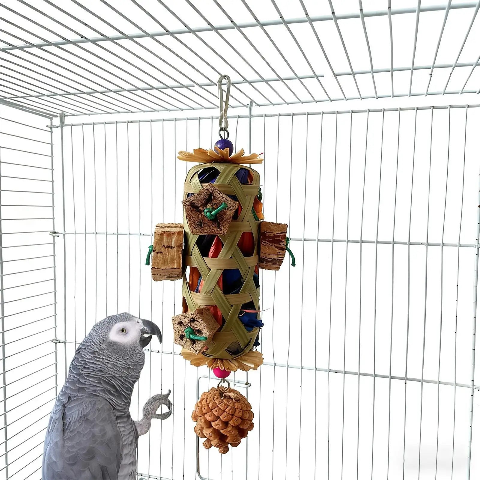 Bird Toys for Parrots Foraging Chew Pet Supplies Colorful Husk Parrot Toys for Mental Play Training Indoor Finches Lovebirds