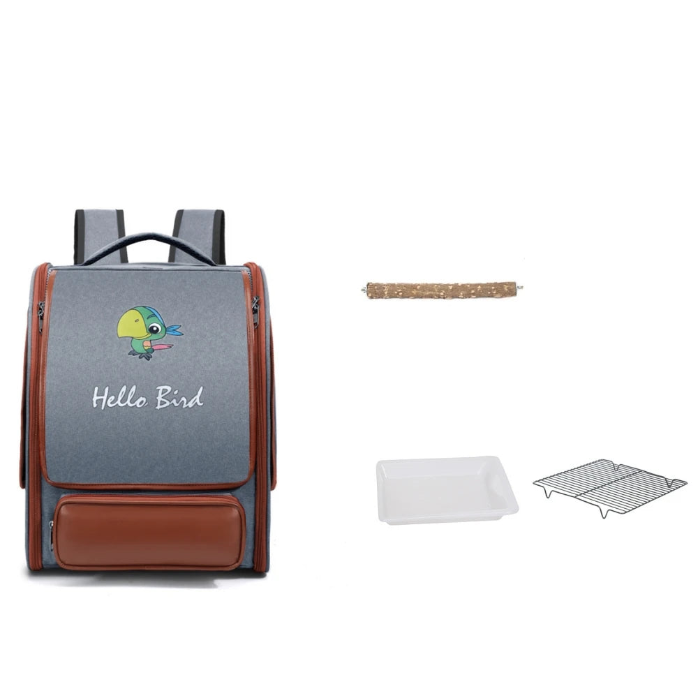 Portable Bird Carrier Bird Backpack Bag with Perch and Tray for Parrots Parakeets Cockatiels Pets Travel Large space Bird Cage