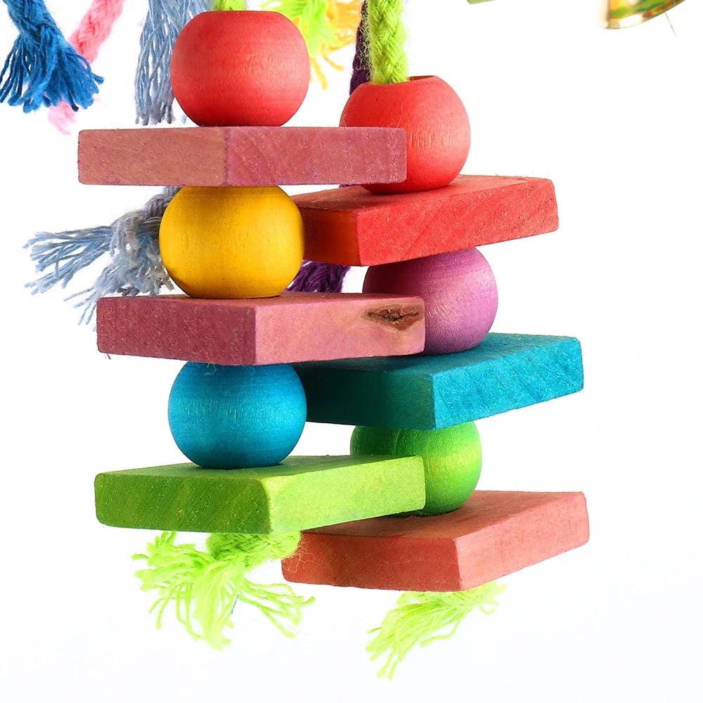 Wooden Parrot Foraging & Chewing Toy Set
